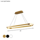 GobekUsa Simplicity Ellipse LED Island Pendant Acrylic Ceiling Light - Black/White/Gold, Width Options: 31.5"/39"/47