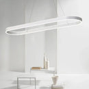 GobekUsa Simplicity Ellipse LED Island Pendant Acrylic Ceiling Light - Black/White/Gold, Width Options: 31.5"/39"/47
