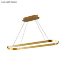 GobekUsa Simplicity Ellipse LED Island Pendant Acrylic Ceiling Light - Black/White/Gold, Width Options: 31.5"/39"/47