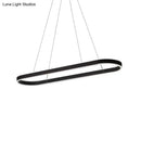 GobekUsa Simplicity Ellipse LED Island Pendant Acrylic Ceiling Light - Black/White/Gold, Width Options: 31.5"/39"/47