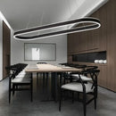 GobekUsa Simplicity Ellipse LED Island Pendant Acrylic Ceiling Light - Black/White/Gold, Width Options: 31.5"/39"/47