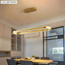 GobekUsa Simplicity Ellipse LED Island Pendant Acrylic Ceiling Light - Black/White/Gold, Width Options: 31.5"/39"/47