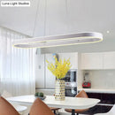 GobekUsa Simplicity Ellipse LED Island Pendant Acrylic Ceiling Light - Black/White/Gold, Width Options: 31.5"/39"/47