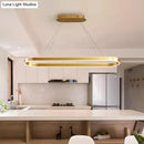 GobekUsa Simplicity Ellipse LED Island Pendant Acrylic Ceiling Light - Black/White/Gold, Width Options: 31.5"/39"/47