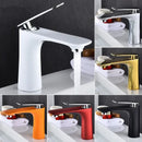 GobekUsa Basin Faucet Hot&Cold Mixer Tap Brass Gold/Chrome/White/Red/Black for Bathroom Sink