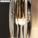 GobekUsa Minimalist Single Light Brass Wall Mounted Sconce Lamp with Clear Crystal Facets