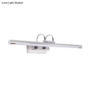 GobekUsa Modern Slender Chrome LED Wall Lamp with Dual Arm for Shower Room - Warm/White Lighting