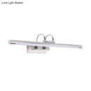 GobekUsa Modern Slender Chrome LED Wall Lamp with Dual Arm for Shower Room - Warm/White Lighting