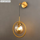 GobekUsa Contemporary Smoke Gray/Clear/Amber Glass Wall Lamp: Single Brass Finish Sconce Light Fixture