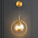 GobekUsa Contemporary Smoke Gray/Clear/Amber Glass Wall Lamp: Single Brass Finish Sconce Light Fixture