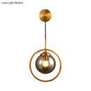 GobekUsa Contemporary Smoke Gray/Clear/Amber Glass Wall Lamp: Single Brass Finish Sconce Light Fixture