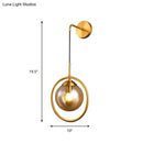 GobekUsa Contemporary Smoke Gray/Clear/Amber Glass Wall Lamp: Single Brass Finish Sconce Light Fixture