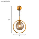 GobekUsa Contemporary Smoke Gray/Clear/Amber Glass Wall Lamp: Single Brass Finish Sconce Light Fixture