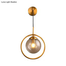 GobekUsa Contemporary Smoke Gray/Clear/Amber Glass Wall Lamp: Single Brass Finish Sconce Light Fixture