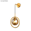 GobekUsa Contemporary Smoke Gray/Clear/Amber Glass Wall Lamp: Single Brass Finish Sconce Light Fixture