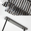 GobekUsa Modern Smoke Gray Crystal Block Island Lamp Chandelier - 10 Lights, Rectangle Shape, 31.5"/39" Wide, Black-Hanging