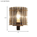 GobekUsa Smoke Gray Glass Rectangle Wall Sconce with Modern Panel Design - Bedside Lamp