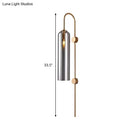 GobekUsa Modern Cylindrical Wall Sconce - Smoke Gray Glass - 1 Bulb - Living Room Lighting Fixture