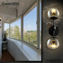 GobekUsa Glass Beans Wall Lamp Sconces LED Light Fixture for Home Deco Bedroom Hallway