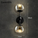 GobekUsa Glass Beans Wall Lamp Sconces LED Light Fixture for Home Deco Bedroom Hallway