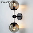 GobekUsa Glass Beans Wall Lamp Sconces LED Light Fixture for Home Deco Bedroom Hallway