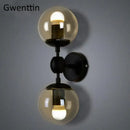 GobekUsa Glass Beans Wall Lamp Sconces LED Light Fixture for Home Deco Bedroom Hallway