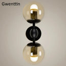 GobekUsa Glass Beans Wall Lamp Sconces LED Light Fixture for Home Deco Bedroom Hallway