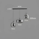 GobekUsa Glass Bowl Chandelier: Modern Nordic LED Smoke Hanging Lamp for Dining Room, Bar - Indoor Decor Lighting
