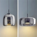 GobekUsa Glass Bowl Chandelier: Modern Nordic LED Smoke Hanging Lamp for Dining Room, Bar - Indoor Decor Lighting