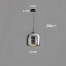 GobekUsa Glass Bowl Chandelier: Modern Nordic LED Smoke Hanging Lamp for Dining Room, Bar - Indoor Decor Lighting