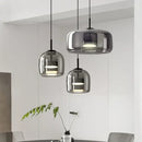 GobekUsa Glass Bowl Chandelier: Modern Nordic LED Smoke Hanging Lamp for Dining Room, Bar - Indoor Decor Lighting