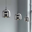 GobekUsa Glass Bowl Chandelier: Modern Nordic LED Smoke Hanging Lamp for Dining Room, Bar - Indoor Decor Lighting