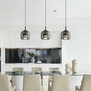 GobekUsa Glass Bowl Chandelier: Modern Nordic LED Smoke Hanging Lamp for Dining Room, Bar - Indoor Decor Lighting