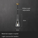 GobekUsa Crystal Copper Pendant Lights Gold Home Decor Glass Hanging Lamp