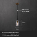GobekUsa Crystal Copper Pendant Lights Gold Home Decor Glass Hanging Lamp