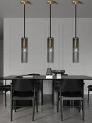 GobekUsa Crystal Copper Pendant Lights Gold Home Decor Glass Hanging Lamp