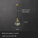 GobekUsa Crystal Copper Pendant Lights Gold Home Decor Glass Hanging Lamp