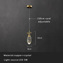 GobekUsa Crystal Copper Pendant Lights Gold Home Decor Glass Hanging Lamp