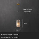 GobekUsa Crystal Copper Pendant Lights Gold Home Decor Glass Hanging Lamp