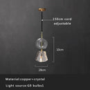 GobekUsa Crystal Copper Pendant Lights Gold Home Decor Glass Hanging Lamp