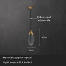 GobekUsa Crystal Copper Pendant Lights Gold Home Decor Glass Hanging Lamp