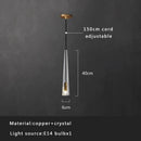 GobekUsa Crystal Copper Pendant Lights Gold Home Decor Glass Hanging Lamp