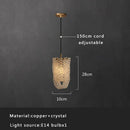 GobekUsa Crystal Copper Pendant Lights Gold Home Decor Glass Hanging Lamp