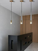 GobekUsa Crystal Copper Pendant Lights Gold Home Decor Glass Hanging Lamp
