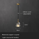 GobekUsa Crystal Copper Pendant Lights Gold Home Decor Glass Hanging Lamp
