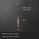 GobekUsa Crystal Copper Pendant Lights Gold Home Decor Glass Hanging Lamp