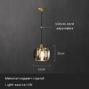 GobekUsa Crystal Copper Pendant Lights Gold Home Decor Glass Hanging Lamp
