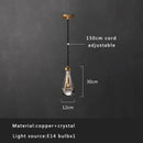 GobekUsa Crystal Copper Pendant Lights Gold Home Decor Glass Hanging Lamp