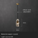 GobekUsa Crystal Copper Pendant Lights Gold Home Decor Glass Hanging Lamp