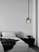 GobekUsa Crystal Copper Pendant Lights Gold Home Decor Glass Hanging Lamp